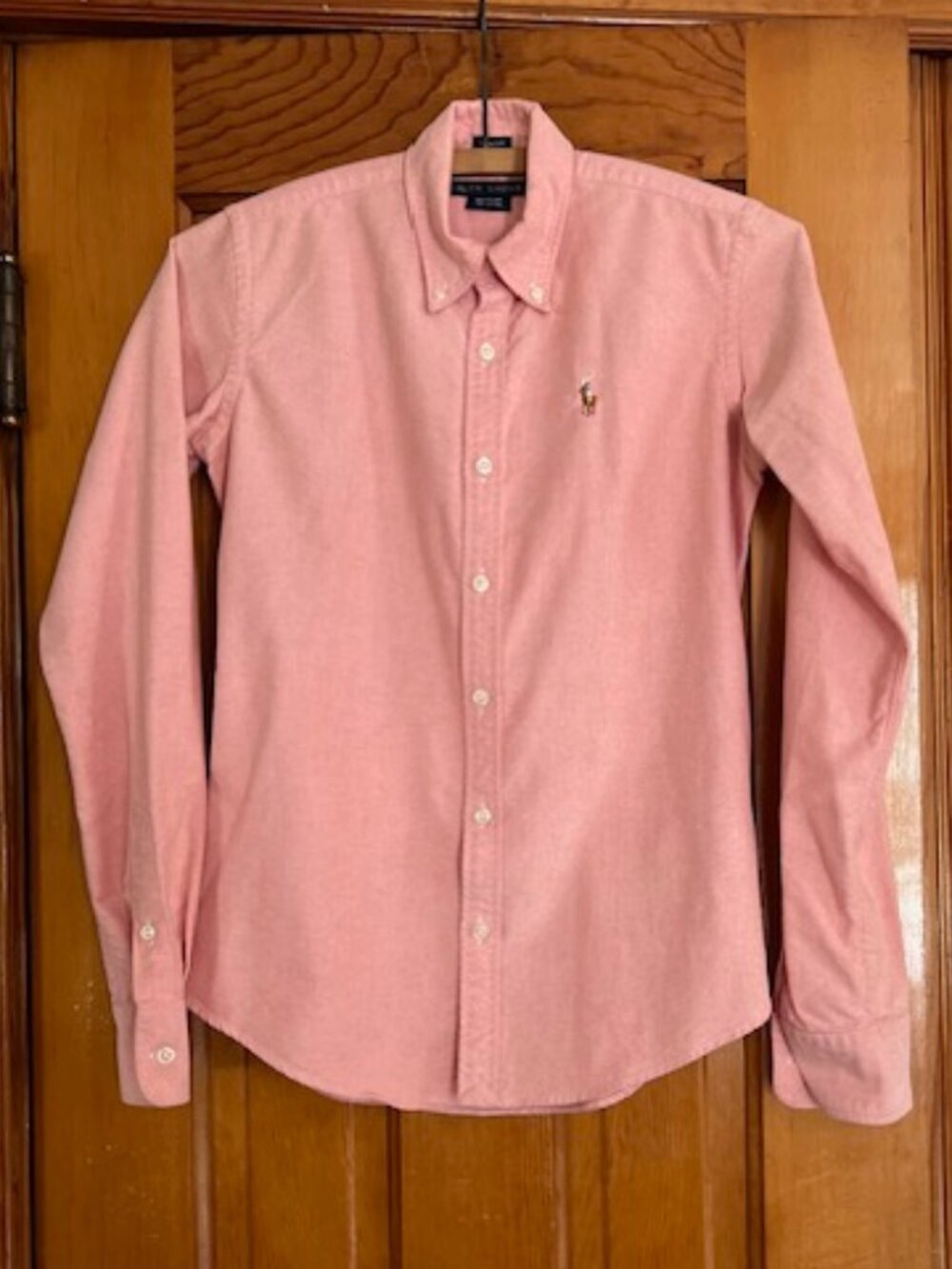 Ralph Lauren long-Sleeve Slim Fit Oxford Button-Down Pink Boys Shirt  